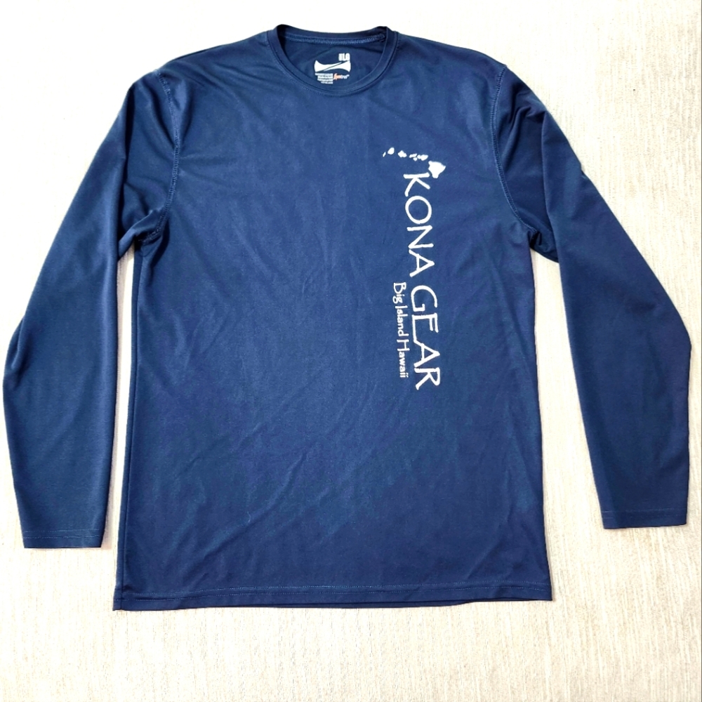 Kona Gear Big Island Hawaii Syntrel Crewneck Long SL Beach Water Shirt Men S LG